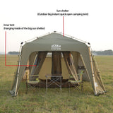 Big Sun Shelter Automatic Instant Ultralarge Outdoor Camping Tent with Windbreak sheet, Mosquito proof net , Inner Tent