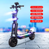 ES Stock FLJ Upgraded 8000W 13inch fat wheel 72V Electric Scooter 90-130kms range dual motor Adult E bikes