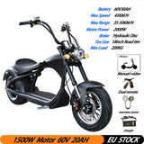 Citycoco Electric Scooter  200KG Max Load 1500W Powerful Motor 18 Inch Two Wheel Fat Tire Adult Electric Scooters Motorcycle