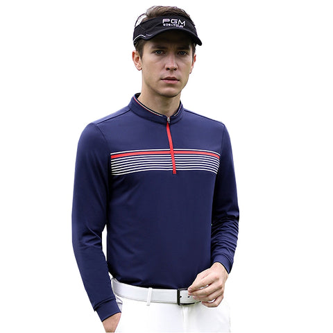 Mens Long Sleeve Golf Shirt Fitness Gym T Shirt Breathable Quick-Drying Sportswear Men Golf Apparel Long Sleeve Golf Shirt Top