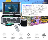 HD DVR Fish Finder Underwater Fishing Camera 1280*720 Screen double Lamp 1080P 15m/30m Camera For Fishing 16GB Recording For ICE