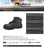 Safetoe Mens Work Safety Shoes Anti-Static Metal-Free Composite Toe Steel Plate Breathable Anti-Abrasion Boots