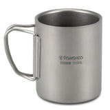 TOMSHOO 220/350/450/600ml Double Wall Titanium Water Cup Coffee Tea Mug for Home Outdoor Camping Hiking Backpacking Picnic