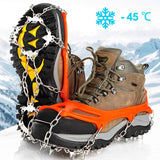1 Pair 19 Teeth Ice Gripper Shoe Cover Silicone Climbing Snow Non-slip Walk Antiskid Hiking Mountaineering Spikes Crampons