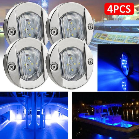 1/4PC DC 12V Waterproof RV Marine Boat yacht accessories Transom 6LED Stern Light Round ABS Cold White LED Tail Lamp boat light
